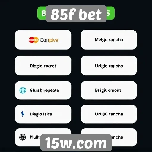 Métodos de pagamento disponíveis no 85f bet